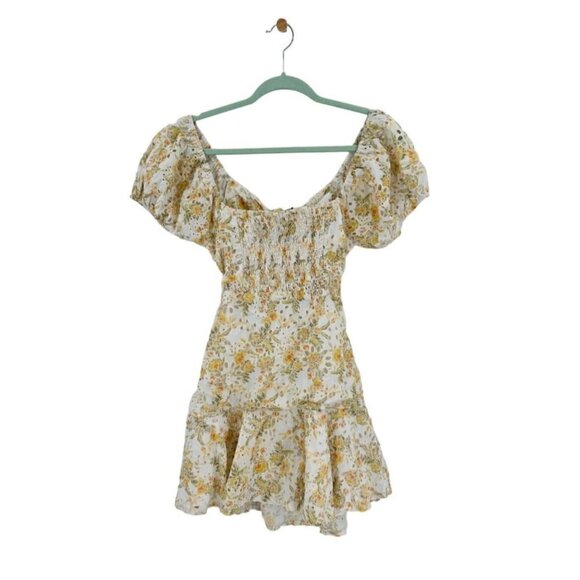 en Saison Cream Eyelet Tie-Front Cut-Out Mini Dress - Size Small - Picture 4 of 7